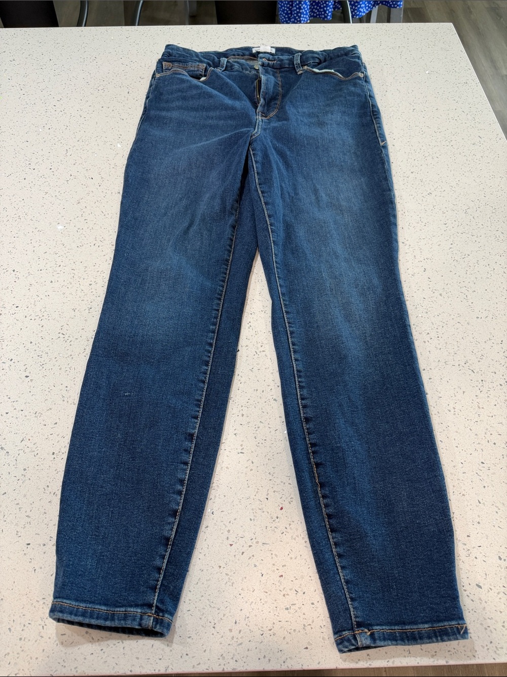Good American Dark Blue Straight-Leg Jeans